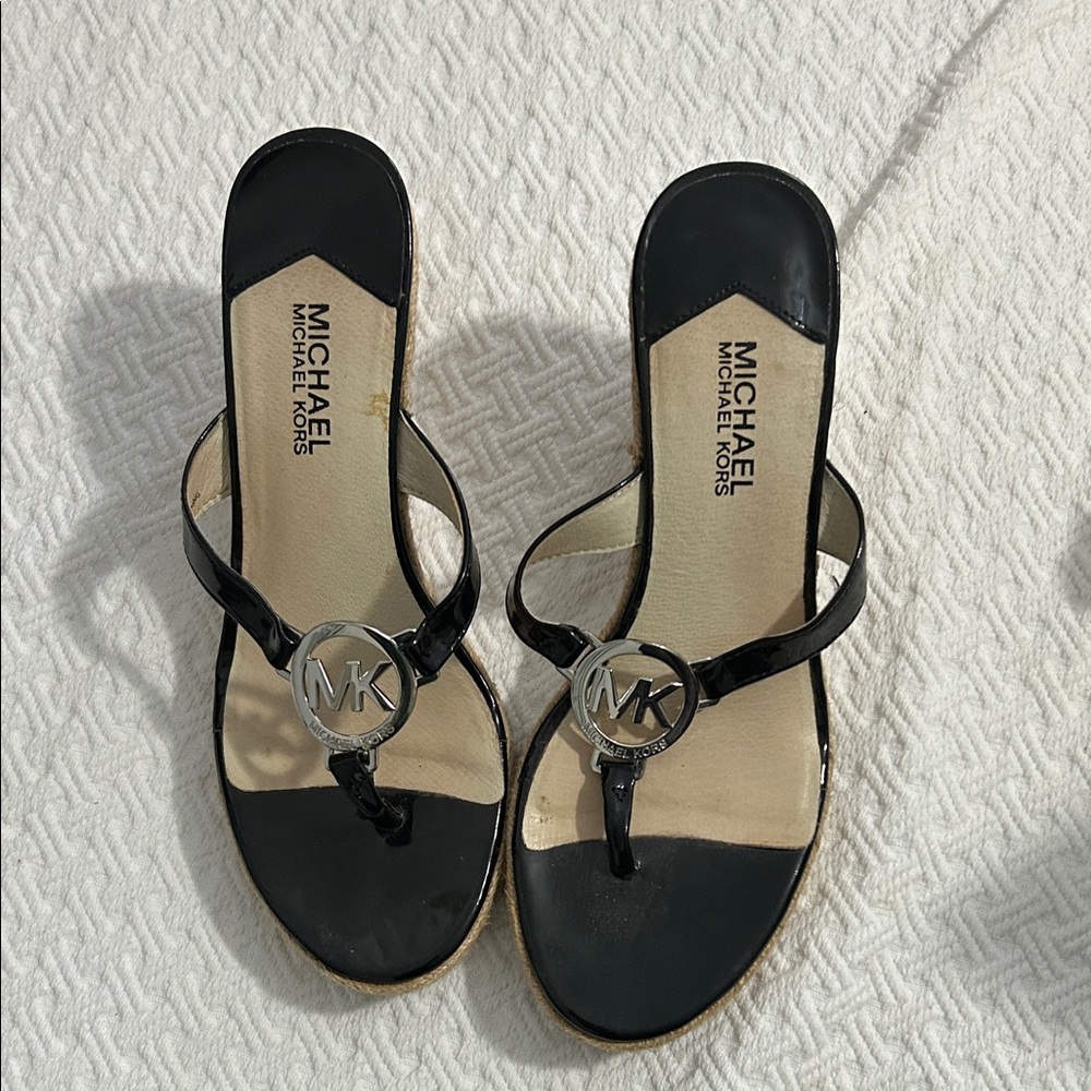 Michael Kors Glossy Black Sandals